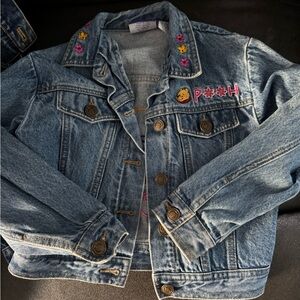 Disney Blue Jean Jacket with Embroidered Pooh Details